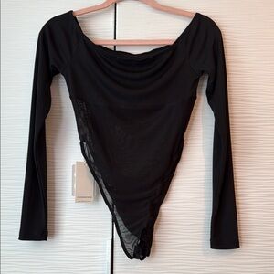 Commense Black Long Sleeve Bodysuit Sz L